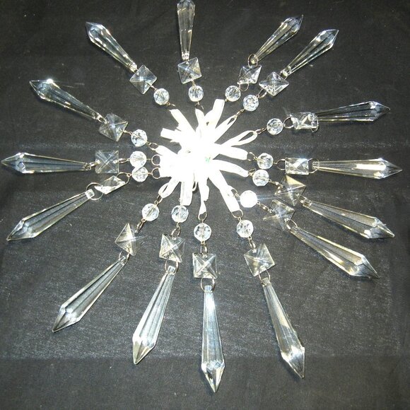 15 Chandelier Crystal Spear TearDrop Prism Christmas Ornament